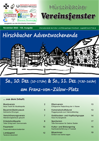 Hirschbacher Vereinsfenster vom 15.11.2022 (Ausgabe Nr. 103)